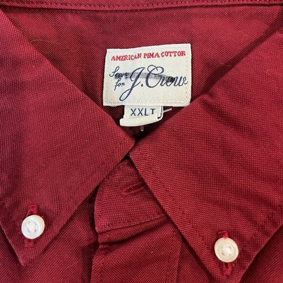 J. Crew Tall Classic Fit Stretch Pima Cotton Oxford Shirt H4746 XXLT Maroon Red - Picture 4 of 4